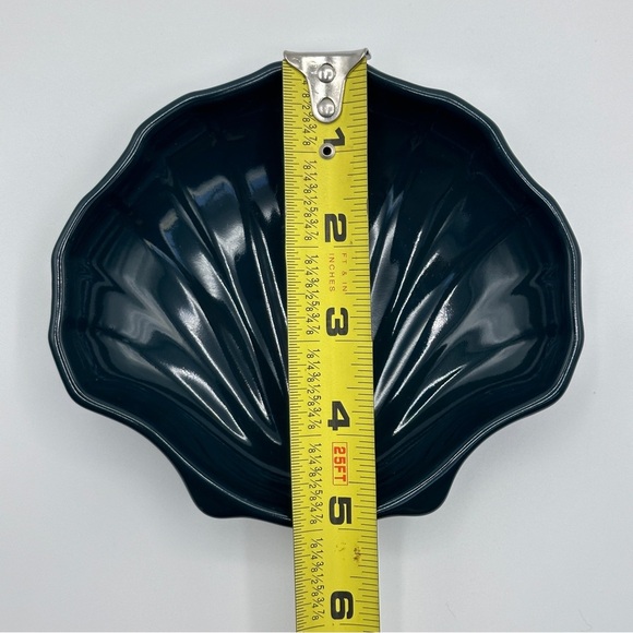 Pfaltzgraff Sea Shell Soap Dish Trinket Dish Key Tray Hunter Green 5 1/2 x 5" - Picture 7 of 8